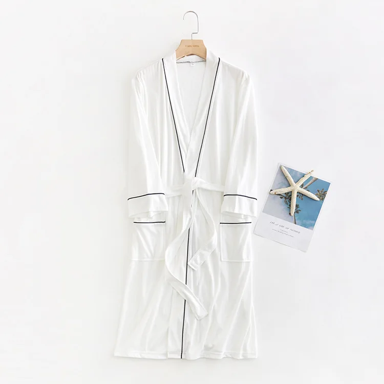 Classical Hotel 100% Organic Cotton Summer Bathrobe Terry Cloth Bathrobe for Women