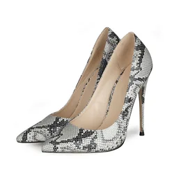 fashion large size snakeskin ladies wedding  women shoes with thin heel pumps