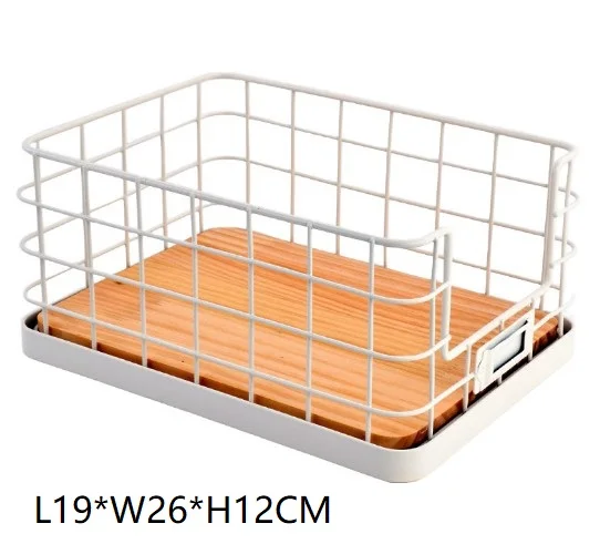 
Small Wire Basket With Wooden Base 