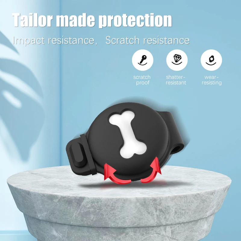 Custom Silicone Airtag Case for Pet Collar Case for Air Tag Dog Collar Anti-Lost Air Tags Holder for Cat Dog and Other Pets