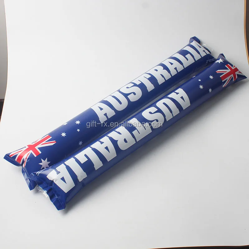 High Quality Custom Blue Inflatable Noisemaker Bang Stick Country Logo Toy for Anime Animal Love Sport Made from Durable Plastic