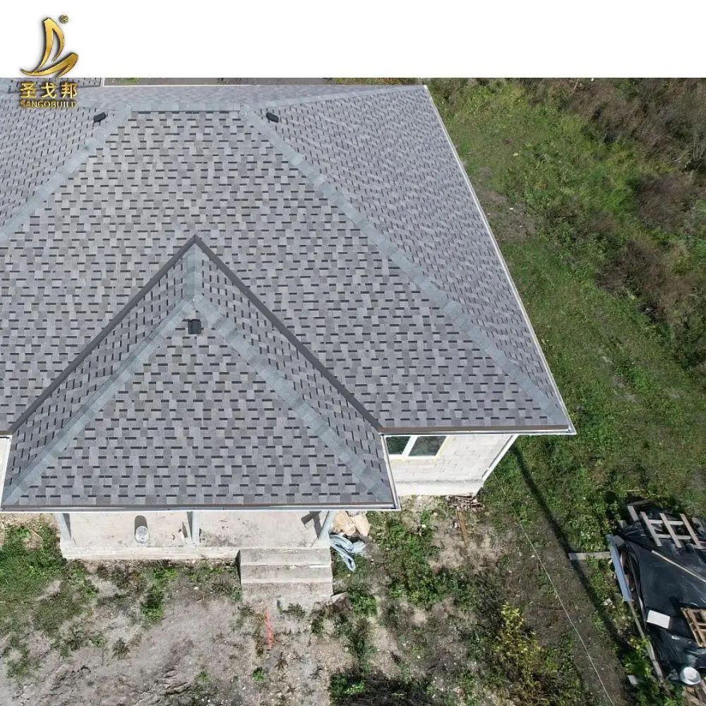 UV-Resistant Roofing Sheet Shingles Durable Asphalt Roof Tiles for Chalets Wood Cabins and Backyard Studios