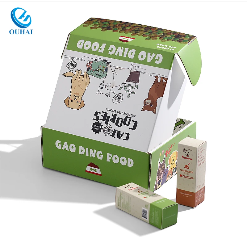Custom 175g One-Side Coated Paper Straight Tuck End Box Pet Nutritious Supplementary Packaging Paper Box for Dog or Cat