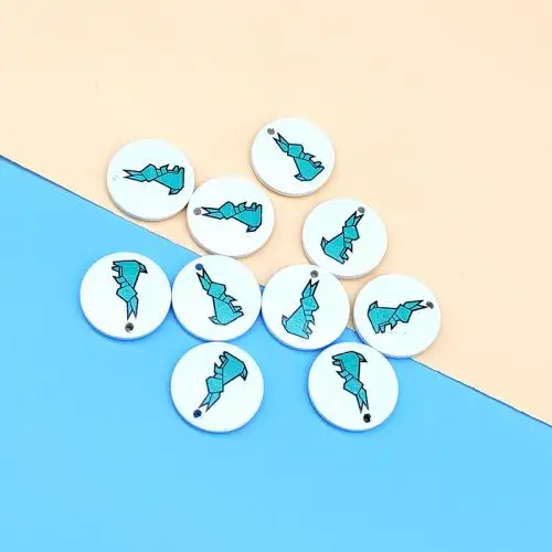 Unisex Flat Round Printing Wood jewelry Pendants different designs for choice more colors for choice 20mm 1630058
