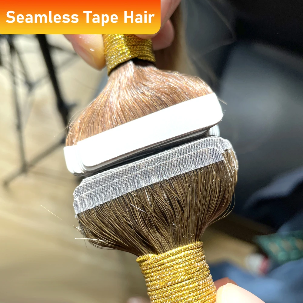 
Beautiful high light replacement men tape in human hair extensions real blonde root 