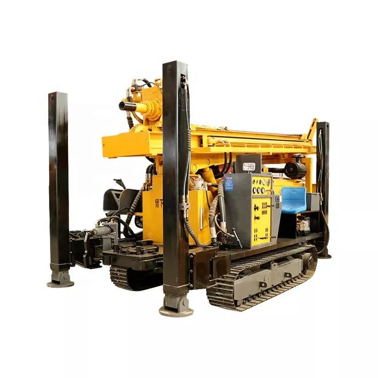 Crawler pneumatic water well drilling rig 180m civil well drilling rig Small pneumatic drill car for sale