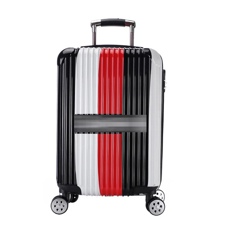 Expandable Luggage Sets Hardshell Lightweight Pc+abs Suitcase Spinner Wheels Tsa Lock Black Custom Classic Vertical Stripes