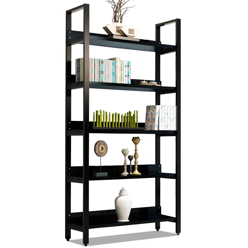 Industrial Bookshelf 4-Tier Vintage Bookcase and Bookshelves Wood and Metal Shelving Unit Display Rack and Storage Organizer