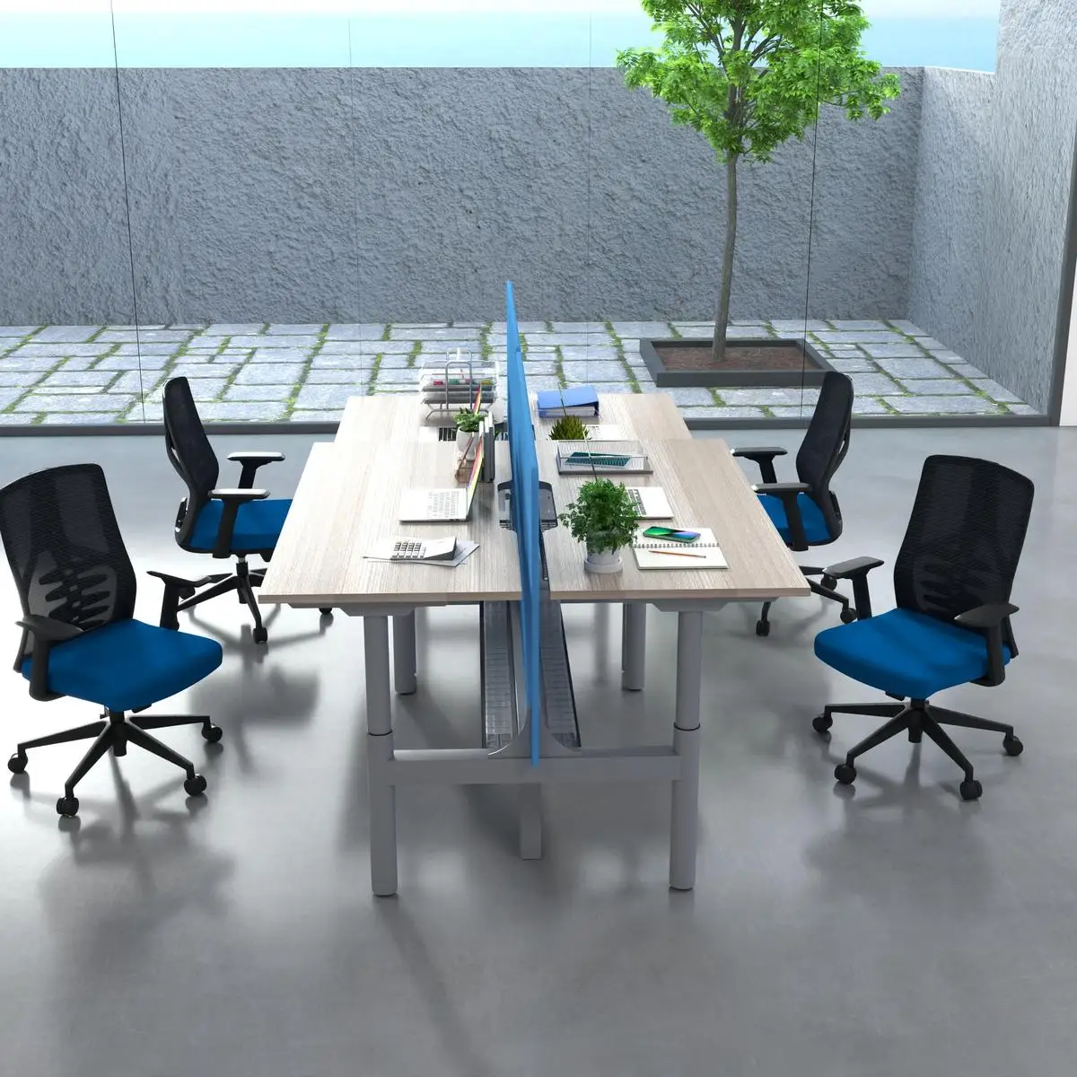 iULTRA 4 person legs electric motor lifting column 4 standup metal height adjustable executive desk