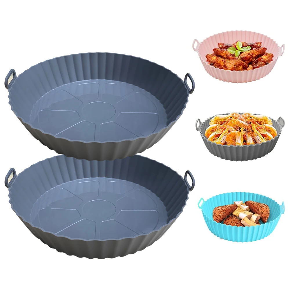 Wholesale High Quality Reusable 6.7 in/8in air fryer silicone pot food grade silicone air freyr liner pot air fryer pot