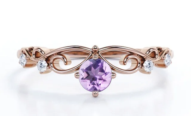 Beautiful Fantastic Jewelry S925 Gold Plated Floral Emerald Cut Garnet Cz Diamond Engagement Ring Wedding Anniversary Gift Ring