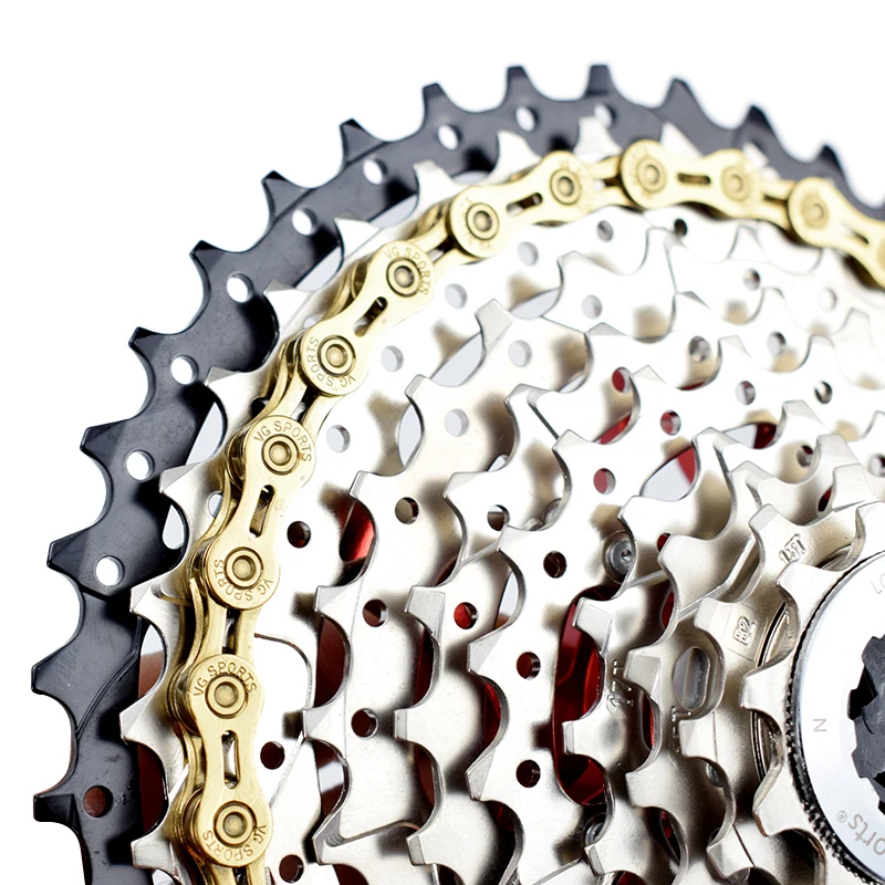 
VG Sports Ultralight 11 Speed Bicycle Chain Bike Chain Half Hollow 116L Titanium nitride Mountain MTB Road Bike Chains 