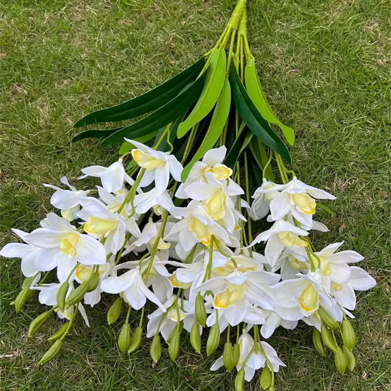 Multi-Color Optional Artifical Cymbidium Flowers 10 Cymbidium Silk Flower