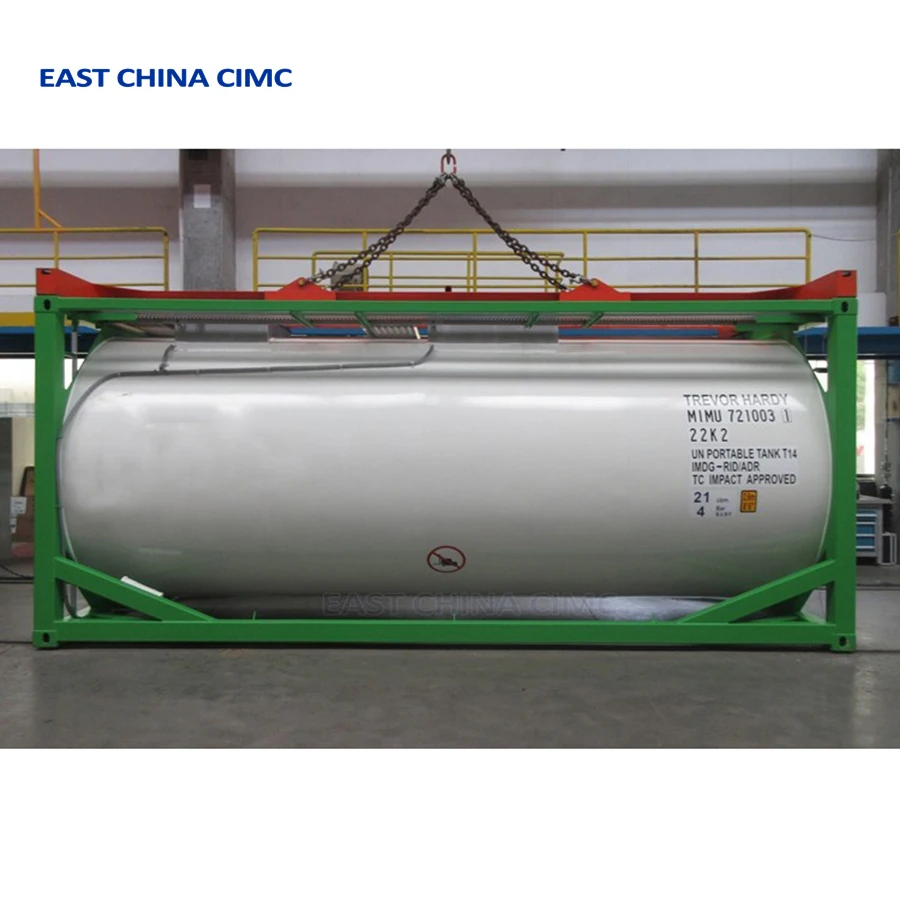 20ft 20cbm HCL tank container used for transporting hydrochloric acid