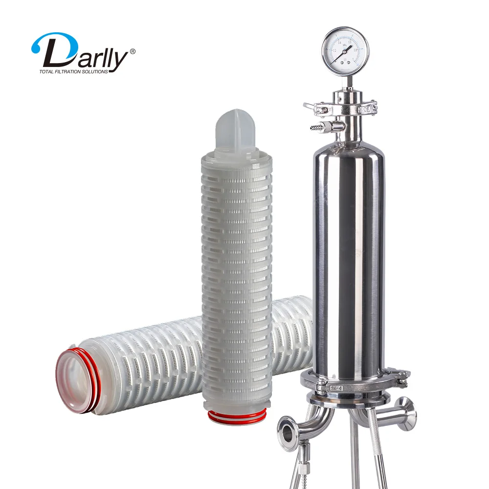 Darlly Manufacturers code 7 10 inch 1 Micron PP high flow Pleated cartridge filter for food and beverage industrial filters