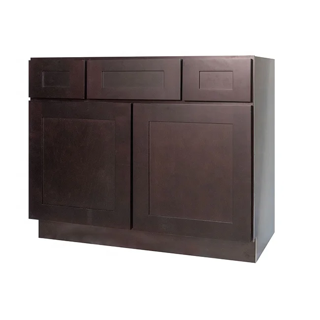 China Factory Cheap Solid Wood Bathroom Cabinet Vanity Modern Style