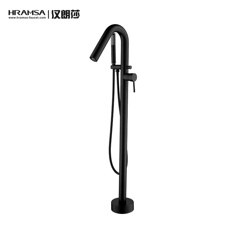 Kaiping Hramsa Brass matte black freestanding bathtub faucet