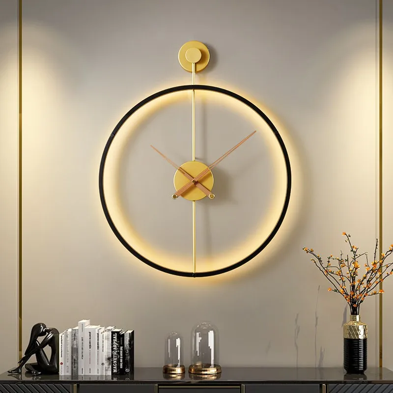 Indoor Rechargeable Living Room Bedroom Bedside Wall Sconce Nordic Round Luxury Hotel Wall Light Modern Clock Led Wall Lamps