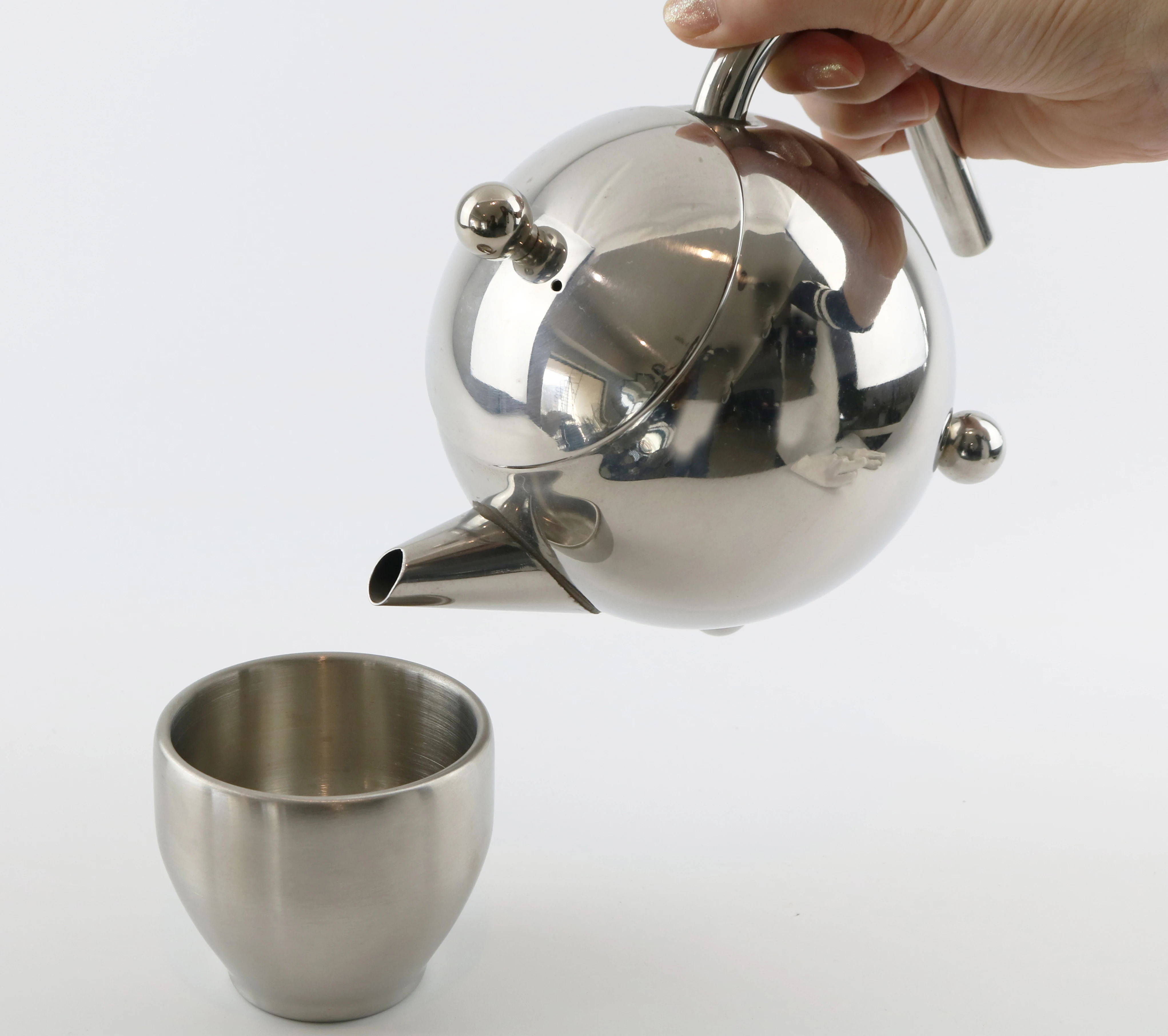 Wholesale customized design Chinese Factory Stainless steel 3 legs tea infuser coffee pot kettle tea maker