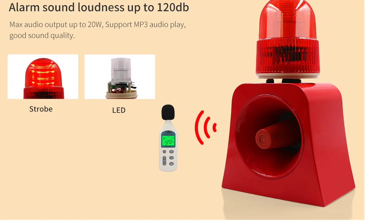 Industrial 10W LED Siren Warning Light  Led Flashing Beacon Signal Light Support Customized