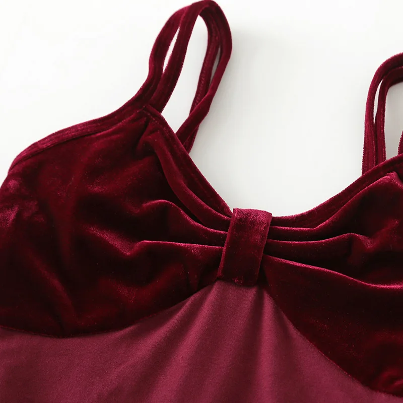 Velvet Camisole Bodysuit Ballet Leotards for Dance Wholesale Double Strap Ladies Cotton Fabric Training for Women Adults 20 Pcs
