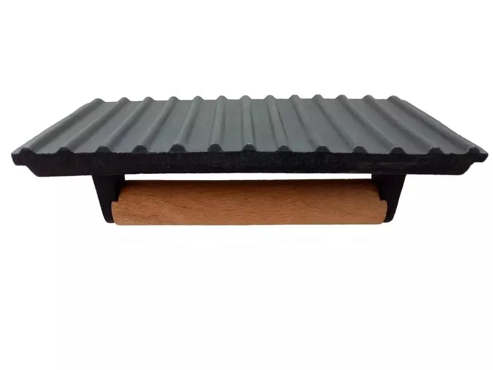 Cast Iron Steak Bacon Press with Wooden Handle for Meat Griddle Press