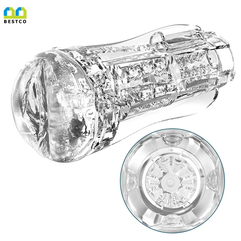 Clear Male Masturbator Cup Soft Pussy Sex Toys Transparent Vagina Adult Sex Products silicone masturbation cup for male