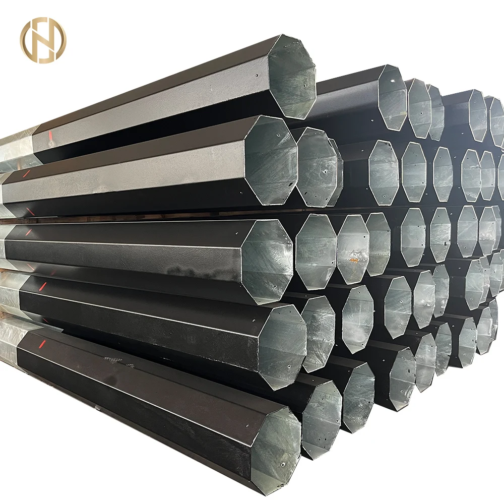 33KV Tubular Octagonal Height Equipment Electrical Distribution Galvanized Line Transmission Steel Power Pole