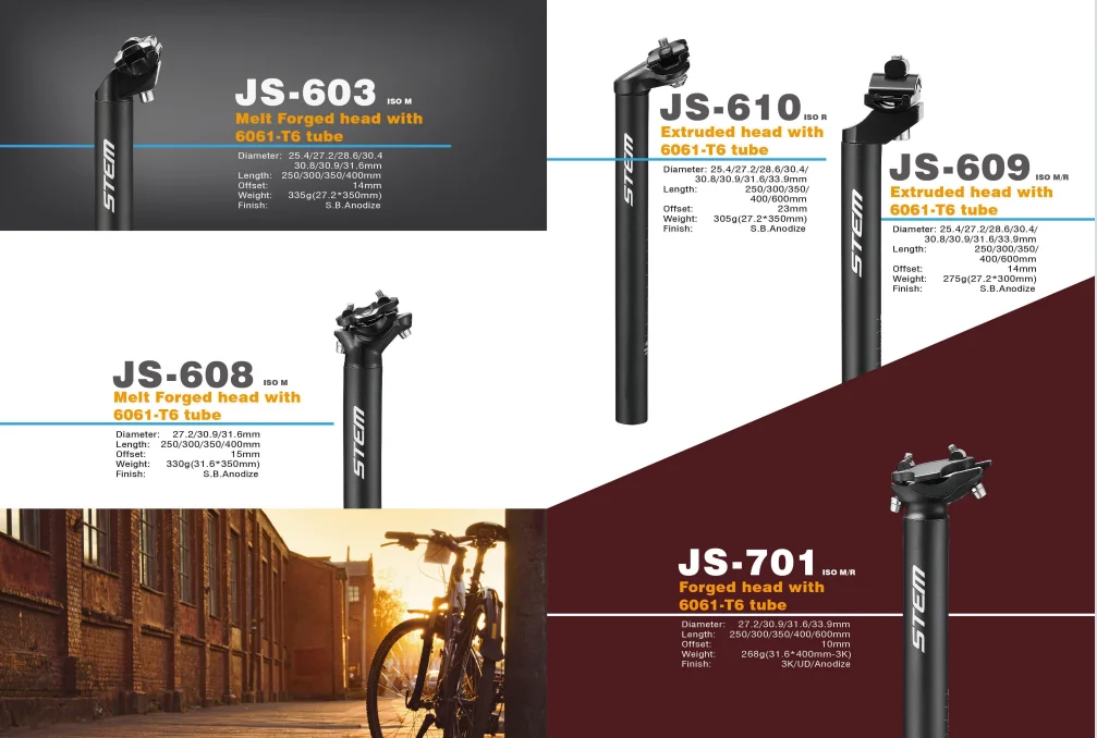 Peralatan Cina Bagian Sepeda Aluminium Alloy Seatpost Tabung 300/350/400Mm Panjang MTB Jalan Gunung Sepeda Seat Post Tabung