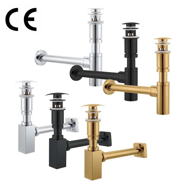 Pop Up Drainer Plastic  Brass Sink Basin Drain Flexible Hose Bathroom Vanity Anti-odor Easy Install Basin Sink Waste  drainage