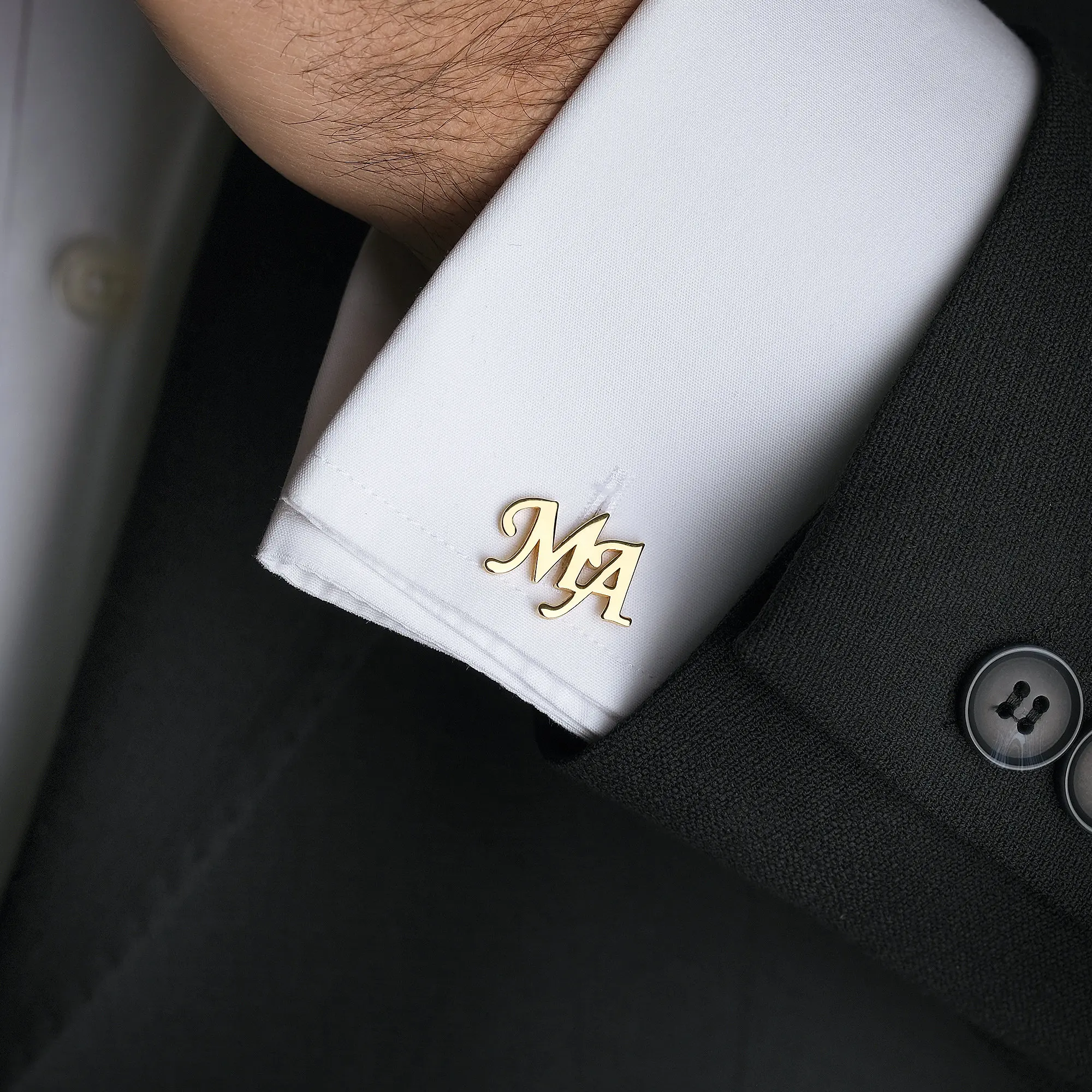 Luxury Men initial wedding Cufflinks Stainless Steel name groomsmen cufflinks for men