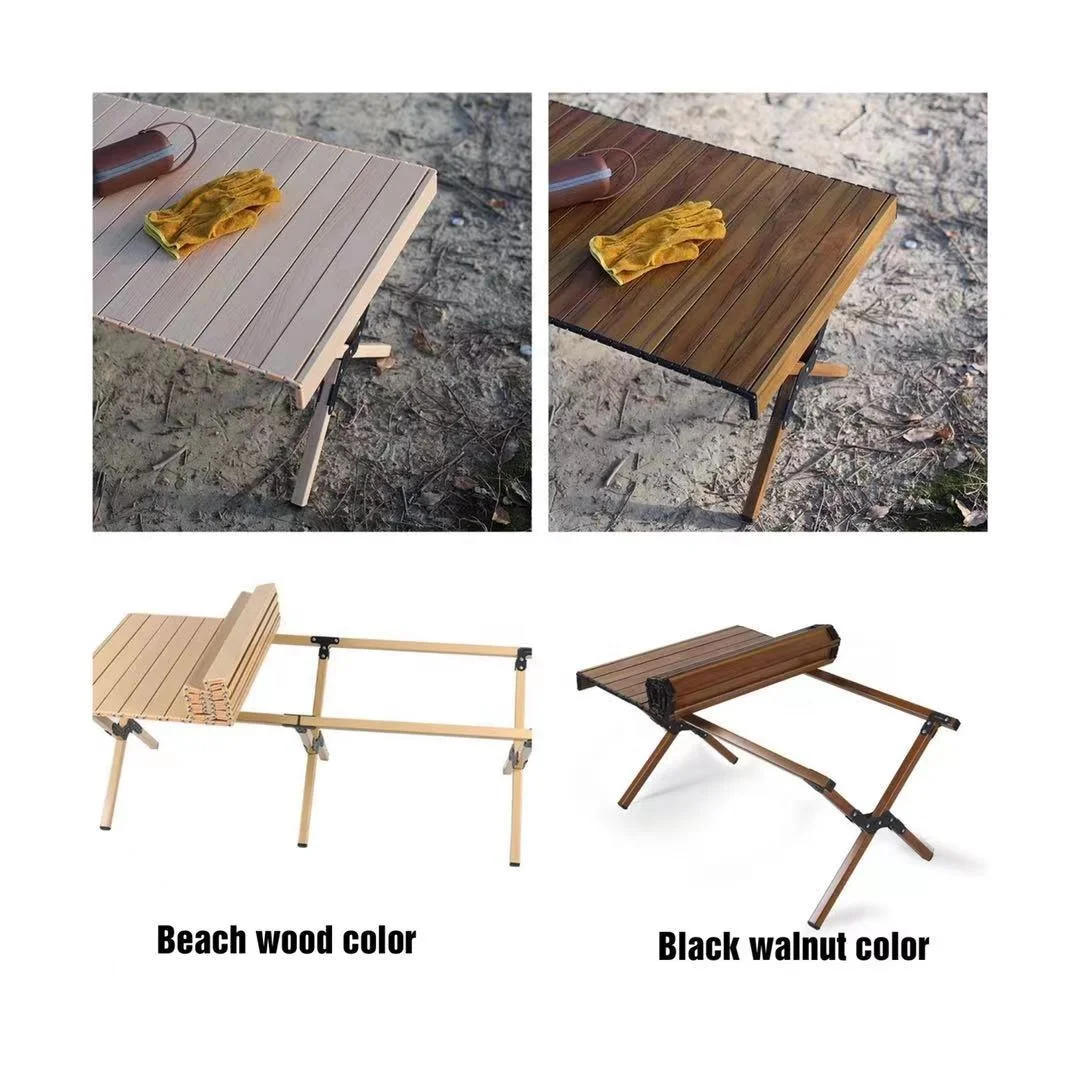 Wholesale Outdoor Large Aluminum Alloy Table And Chair Set Portable Camping Egg Roll Picnic Multi Function Folding Camping Table