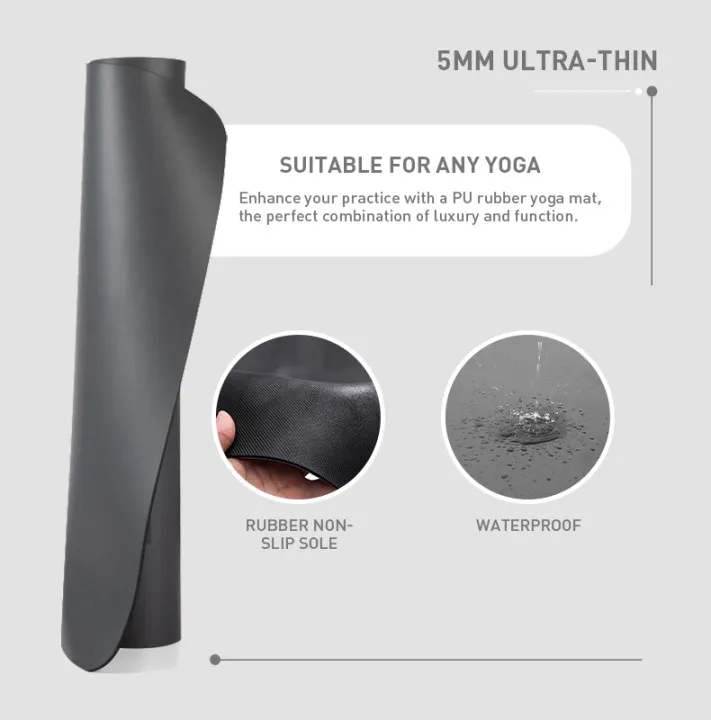 SHENGDE Durable Wholesale Leather Waterproof Fitness Custom Eco-Friendly Organic Non Slip Rubber Colorful PU Pilates Yoga Mat
