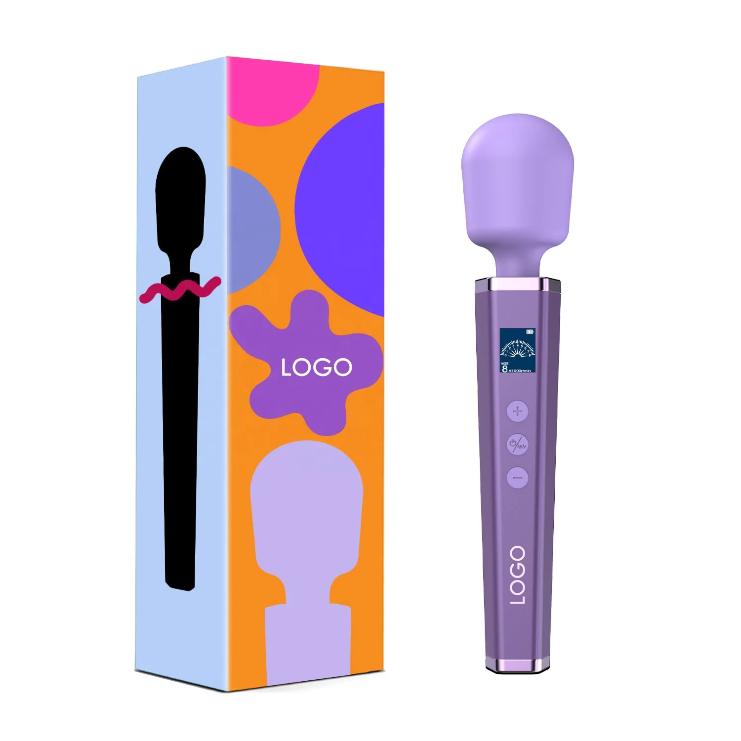 ZWFUN Vibrator Wand Sex Toy Massager Wand Vibrator with Display Adult Sex Toy 8 Patterns & 8 Speeds Clit Stimulator Vibrator