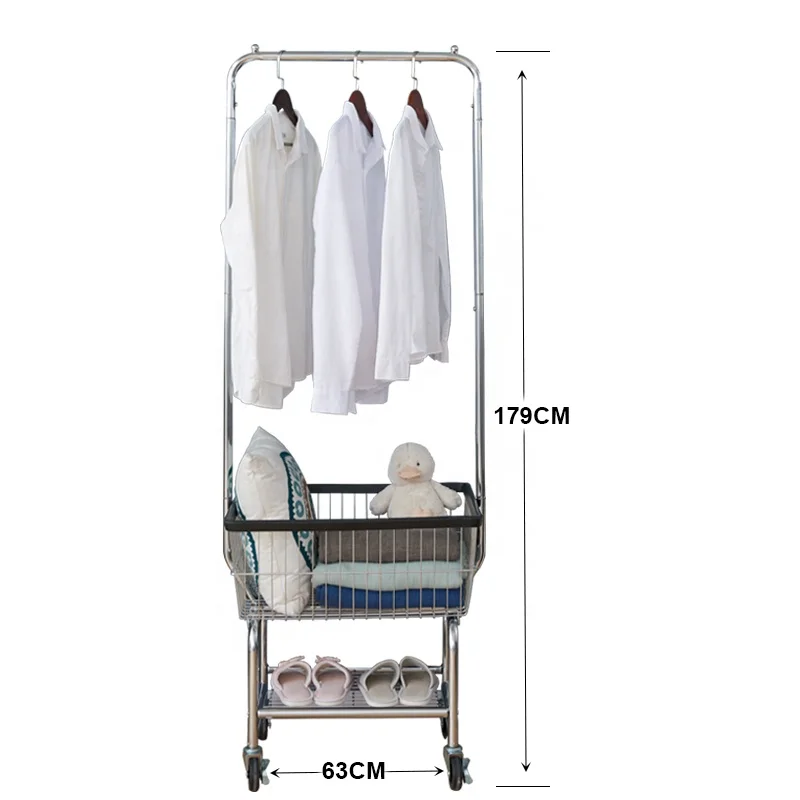 
Simple Dirty Clothes Storage Basket Bathroom metal Storage Rack Floor Standing Removable Laundry Shelf Basket  (1600284057941)