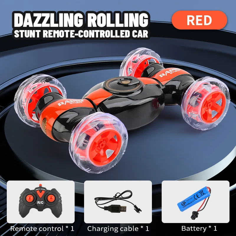 Hot Double Sided Remote Control RC Racing Rolling Tumbler Stunt Car 360 Degree Rotating Spin BO RC Twist Toy With Light