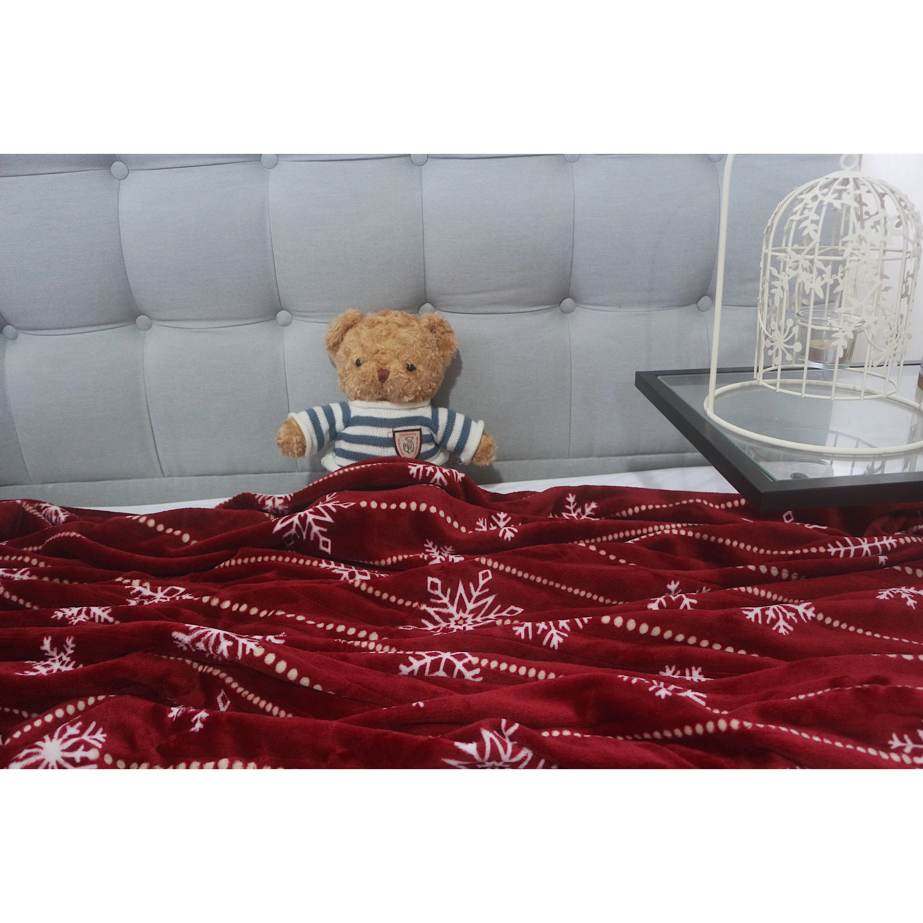 High Quality Red Snowflake Flannel Electric Heating Blanket