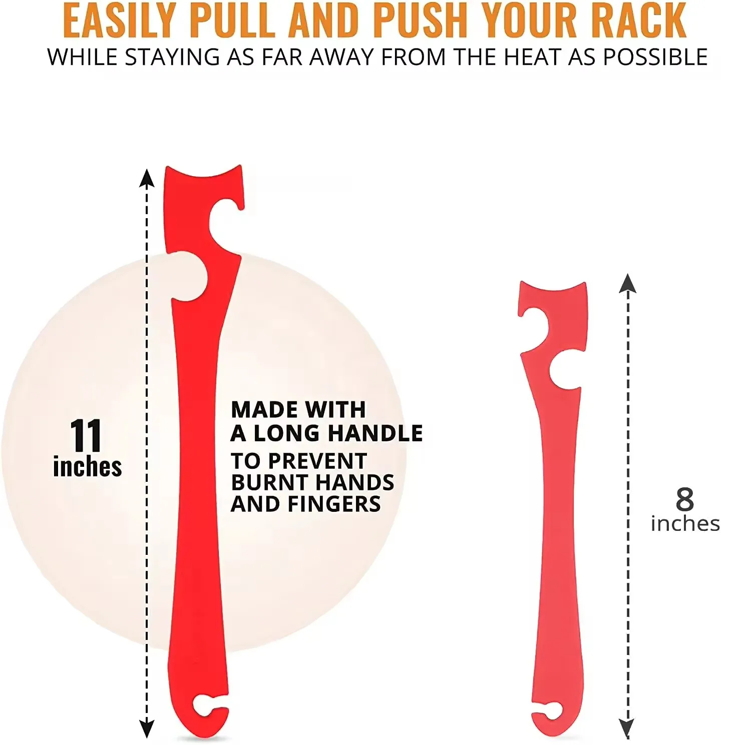 2024 New Product Ideas Baking Accessories Plastic Oven Rack with Longer Handle Kitchen Gadgets Push Pull Tool for Storage