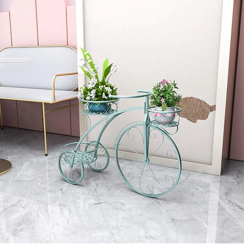 Home Garden Decor Nostalgic Bicycle metal Plant Stand for Outdoor and Indoor