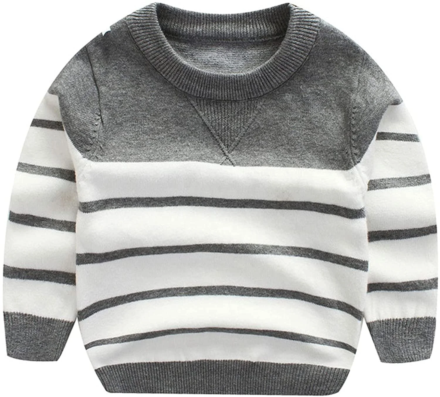 Spring Boys Cable Knit Sweater Long Sleeve Crew Neck Striped Children Sweaters Custom Logo High Quality Sweater