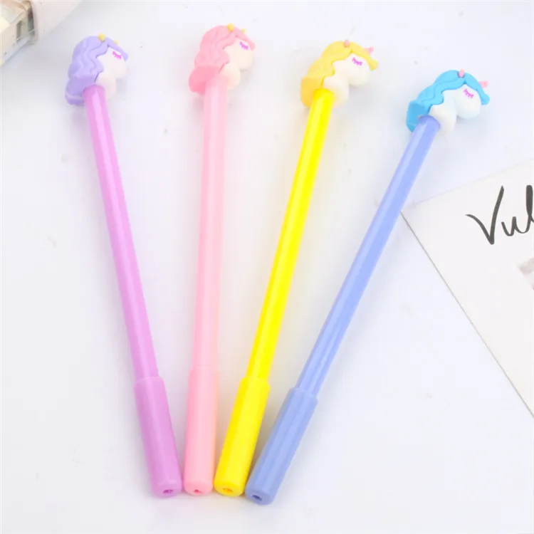 Favorable price fluent writing cute unicorn promotional gel pen, unicorn neutral pen for gift