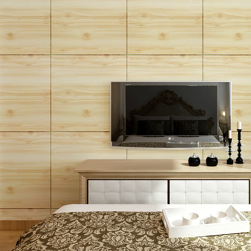 3d XPE foam wallpaper bamboo curtain design self-adhesive wall panels sticker