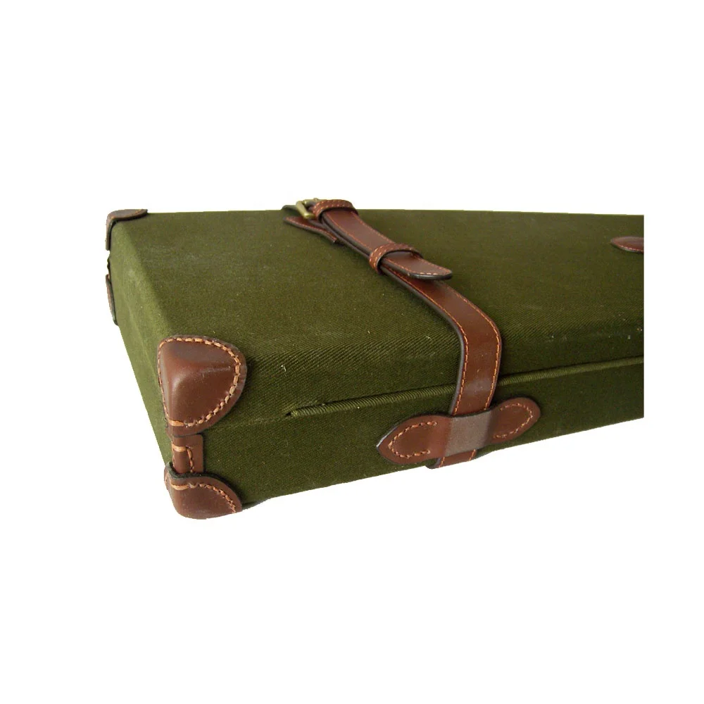 HIBO Custom Canvas And Leather Side by Side Over and Under Hard Gun Case