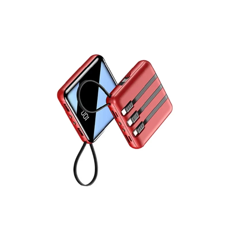 4 NI 1 cable Mini portable charger mobile phone external battery 10000mAh 20000mAh mobile power bank