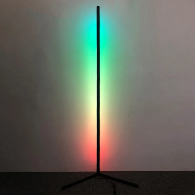 Blind bulk Drop Shipping Modern Bedroom Remote Control Stand Tripod Vertical RGBW LED Corner Lighting Floor Lamp