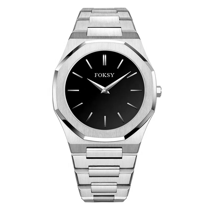 Custom Logo full Stainless Steel Japanese Movement High Quality Waterproof Men Wristwatch Quartz Watch