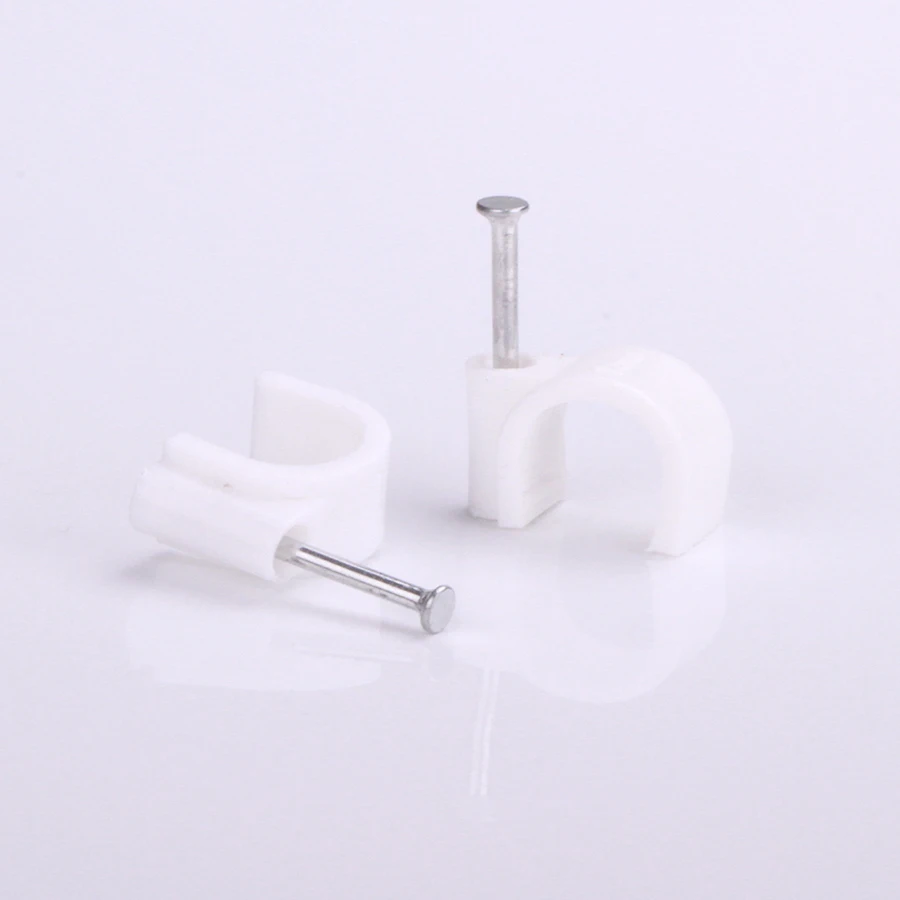 4mm HDPE Zinc Coated Steel Nail Round Cable Clip