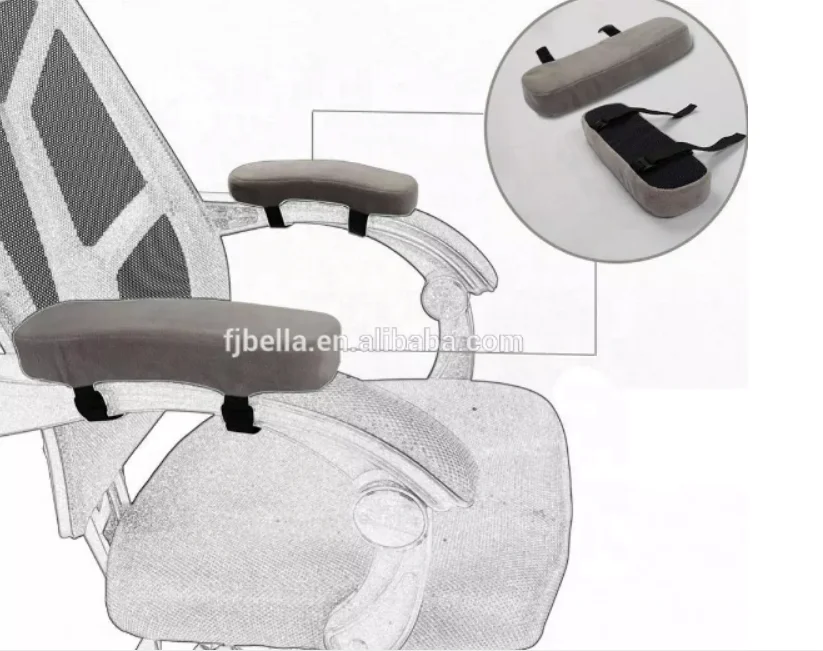 Optima memory foam Universal office Chair Armrest pads for office, home and wheel chair armrest, black