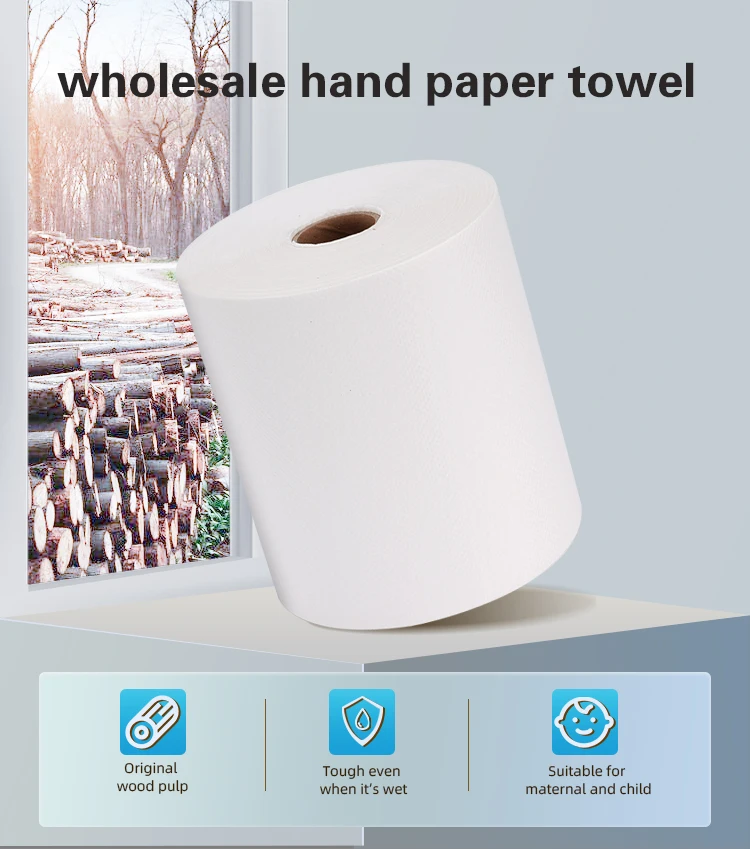 1 Ply Paper Hand Tissue Sheet Towel In Rolls Virgin Pulp Paper Towel Hand Jumbo Roll Tissue towel