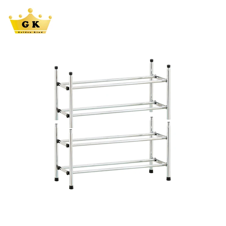 
Extendable 2 Layer Metal Shoe Rack Cabinet Cheap Price Chrome Shoe Rack Organizer For Home 